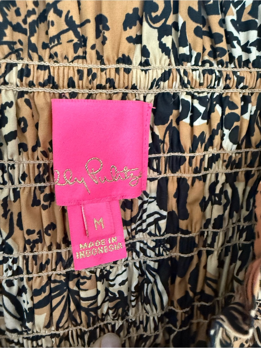 Lilly Pulitzer Safari Print Smocked Mini Dress | Size Medium - Picture 3 of 3